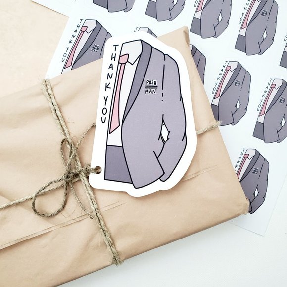 LB075 NOTE CARDS Custom Poshmark Posh Man Blank Thank You Cards [Price Firm] - Picture 4 of 6